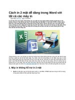 Cách in 2 mặt dễ dàng trong word với tất cả các máy in