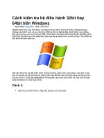 Cách kiểm tra hệ điều hành 32bit hay 64bit trên windows