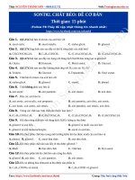 SONT02. CHẤT BÉO: ĐỀ CƠ BẢN  Thời gian: 15 phút