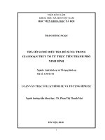 Trả hồ sơ để điều tra bổ sung trong giai đoạn truy tố từ thực tiễn thành phố ninh bình
