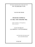 LUẬN văn thi hành án hình sự từ thực tiễn tỉnh phú thọ 