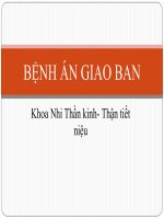 Bệnh án Nhi Y6 Hội chứng thận hư đơn thuần thứ phát sau Scholeinhenoch đáp ứng một phần với corticoid