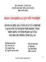 ĐÁNH GIÁ HIỆU QUẢ NĂNG SUẤT CỦA NHỊP ĐỘ  CẠO d4 VỚI TẦN SỐ KÍCH THÍCH KHÁC NHAU  TRÊN DÒNG VÔ TÍNH PB 260 TẠI VÙNG  ĐẤT ĐỎ CHƯ PRÔNG TỈNH GIA LAI