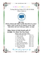 Phân tích lợi thế cạnh tranh của hạt điều Việt Nam xuất khẩu sang thị trường Mỹ so với hạt điều Ấn Độ