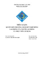 Quyền đơn phương chấm dứt hợp đồng lao động của người  lao động và thực tiễn áp dụng