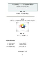 Báo cáo nghiên cứu khoa học trầm cảm ở học sinh THPT, thực trạng và giải pháp