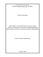 Thực trạng và giải pháp nâng cao chất lượng công tác thanh tra và xử phạt vi phạm hành chính trong lĩnh vực đất đai của bộ tài nguyên và môi trường 