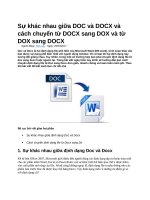 Sự khác nhau giữa DOC và DOCX và cách chuyển từ DOCX sang DOX và từ DOX sang DOCX