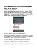 Cách lưu số điện thoại vào danh bạ trên điện thoại android