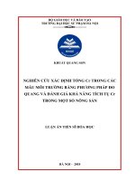 Nghiên cứu xác định tổng Cr trong các mẫu môi trƣờng bằng phương pháp đo quang và đánh giá sự tích tụ Cr trong một số nông sản
