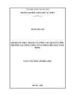 Đánh giá thực trạng và công tác quản lý môi trường tại tổng công ty cổ phần dệt may nam định 