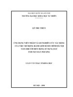 Ứng dụng viễn thám và GIS nghiên cứu tác động của việc mở rộng ranh giới hành chính hà nội năm 2008 tới biến động sử dụng đất ở huyện đan phượng 
