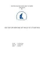 BÀI TẬP LỚN MÔN HỌC KỸ THUẬT XỬ LÝ KHÍ THẢI