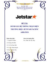 Đánh giá hệ thống nhận diện thương hiệu hãng hàng không jetstar pacific airlines tại trường đại học kinh tế huế 