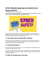 10 lời khuyên giúp bạn an toàn khi sử dụng internet