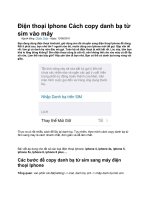 Điện thoại iphone cách copy danh bạ từ sim vào máy