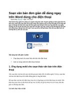 Soạn văn bản đơn giản dễ dàng ngay trên word dùng cho điện thoại