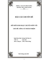 ĐỔI MỚI SINH HOẠT CHUYÊN MÔN VỚI CHỦ ĐỀ: SỐNG CÓ TRÁCH NHỆM