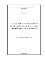 Đánh giá tính dễ bị tổn thương do tai biến thiên nhiên ở vùng ven biển thành phố hội an, tỉnh quảng nam 