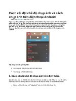 Cách cài đặt chế độ chụp ảnh và cách chụp ảnh trên điện thoại android