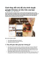 Cách thay đổi chủ đề cho trình duyệt google chrome và cốc cốc của bạn