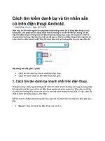 Cách tìm kiếm danh bạ và tin nhắn sẵn có trên điện thoại android
