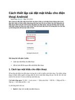 Cách thiết lập cài đặt mật khẩu cho điện thoại android
