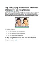 Top 3 ứng dụng về chỉnh sửa ảnh được nhiều người sử dụng hiện nay