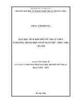 Dạy học tích hợp môn mỹ thuật lớp 8 ở trường trung học cơ sở xuân phú   phúc thọ   hà nội 