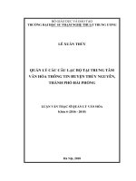 Quản lý các câu lạc bộ tại trung tâm văn hóa thông tin huyện thủy nguyên, thành phố hải phòng 