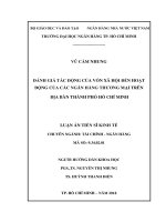 Đánh giá tác động của vốn xã hội đến hoạt động của các ngân hàng thương mại trên địa bàn Tp.HCM