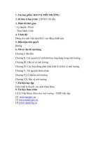 Chương trình học phần bảo vệ Môi trường