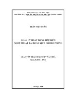 Quản lý hoạt động biểu diễn nghệ thuật tại đoàn kịch nói hải phòng 