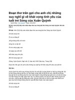 Đoạn thơ trên gợi cho anh chị những suy nghĩ gì về khát vọng tình yêu của tuổi trẻ sóng của xuân quỳnh