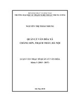 Quản lý văn hóa xã chàng sơn, thạch thất, hà nội 