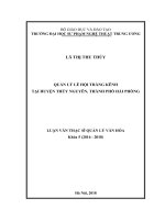 Quản lý lễ hội tràng kênh tại huyện thủy nguyên, thành phố hải phòng 