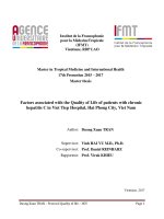 Factors associated with the quality of life of patients with chronic hepatitis c in viet tiep hospital, hai phong city, viet nam 