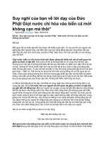 Suy nghĩ của bạn về lời dạy của đức phật giọt nước chỉ hòa vào biển cả mới không cạn mà thôi