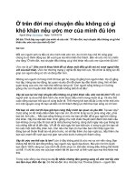 Ở trên đời mọi chuyện đều không có gì khó khăn nếu ước mơ của mình đủ lớn