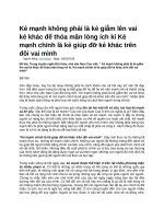 Kẻ mạnh không phải là kẻ giẫm lên vai kẻ khác để thỏa mãn lòng ích kỉ kẻ mạnh chính là kẻ giúp đỡ kẻ khác trên đôi vai mình