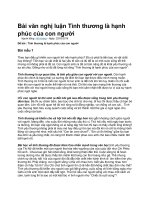 Bài văn nghị luận tình thương là hạnh phúc của con người