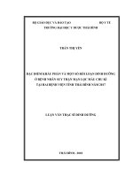 Đặc điểm khẩu phần và một số rối loạn dinh dưỡng ở bệnh nhân suy thận mạn lọc máu chu kỳ tại hai bệnh viện tỉnh thái bình năm 2017 