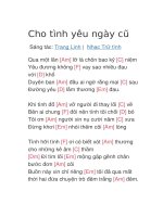 Cho tình yêu ngày cũ 