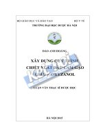 XÂY DỰNG QUY TRÌNH CHIẾT XUẤT dầu cám gạo GIÀU y ORYZANOL