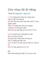 Cho nhau lối đi riêng 