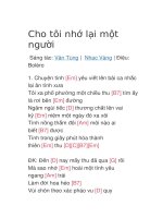 Cho tôi nhớ lại một người 