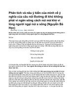 Phân tích và nêu ý kiến của mình về ý nghĩa của câu nói đường đi khó không phải vì ngăn sông cách núi mà khó vì lòng người ngại núi e sông