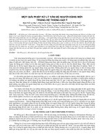 MỘT GIẢI PHÁP XỬ LÝ VẤN ĐỀ NGƯỜI DÙNG MỚI TRONG HỆ THỐNG GỢI Ý