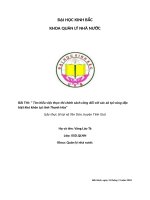 BÀI THI: “ Tìm hiểu việc thực thi chính sách công đối với các xã tại vùng đặc biệt khó khăn tại tỉnh Thanh Hóa”