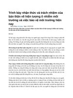 Trình bày nhận thức và trách nhiệm của bản thân về hiện tượng ô nhiễm môi trường và việc bảo vệ môi trường hiện nay